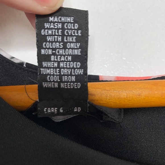 ALFANI women's black/pink floral print sleeveless fit and flare dress SZ XL - Picture 7 of 7